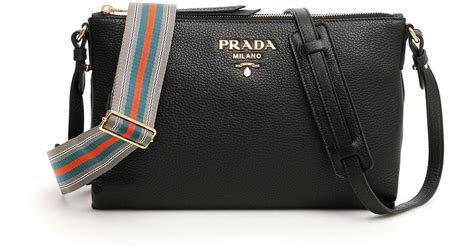 prada black strap bag|Prada crossbody thick strap.